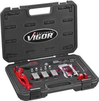 Set de 13 Piese pentru Bordurare Conducte de Frână și Hidraulice VIGOR V1728, cu Cutie din Plastic