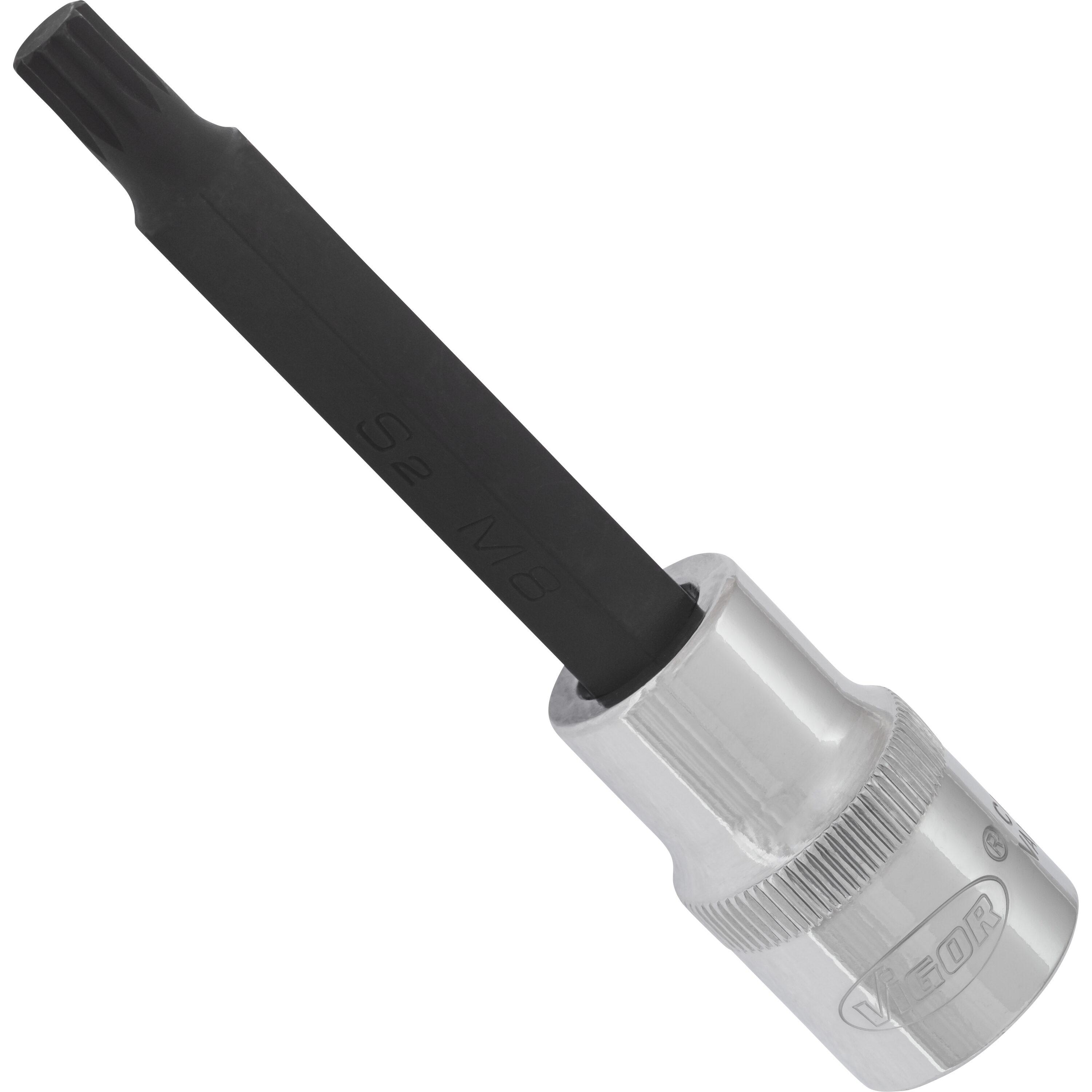 Bit pentru înșurubare VIGOR V2067, prindere pătrată 1/2 inch, profil XZN M8, lungime 100 mm