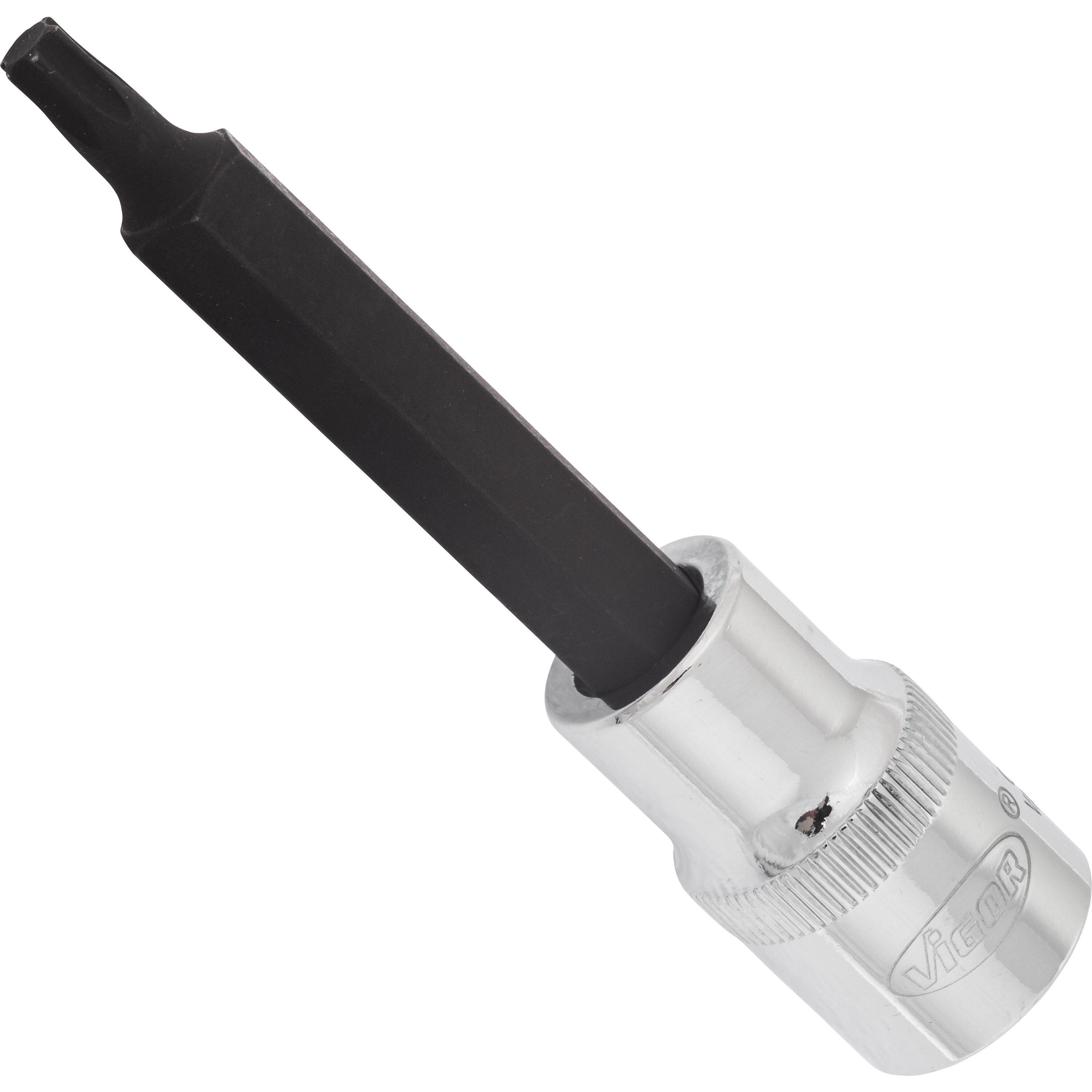 Bit pentru înșurubare VIGOR V2165, prindere pătrată 1/2 inch, profil Torx T30, lungime 100 mm