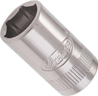 Cheie tubulară VIGOR V2422N, Antrenor pătrat 1/4 inch, Profil hexagonal exterior, Deschidere de 10 mm, Lungime 25 mm