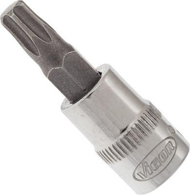Cheie tubulară VIGOR V2446N, profil Torx T30, antrenor pătrat 1/4 inch, lungime 38 mm