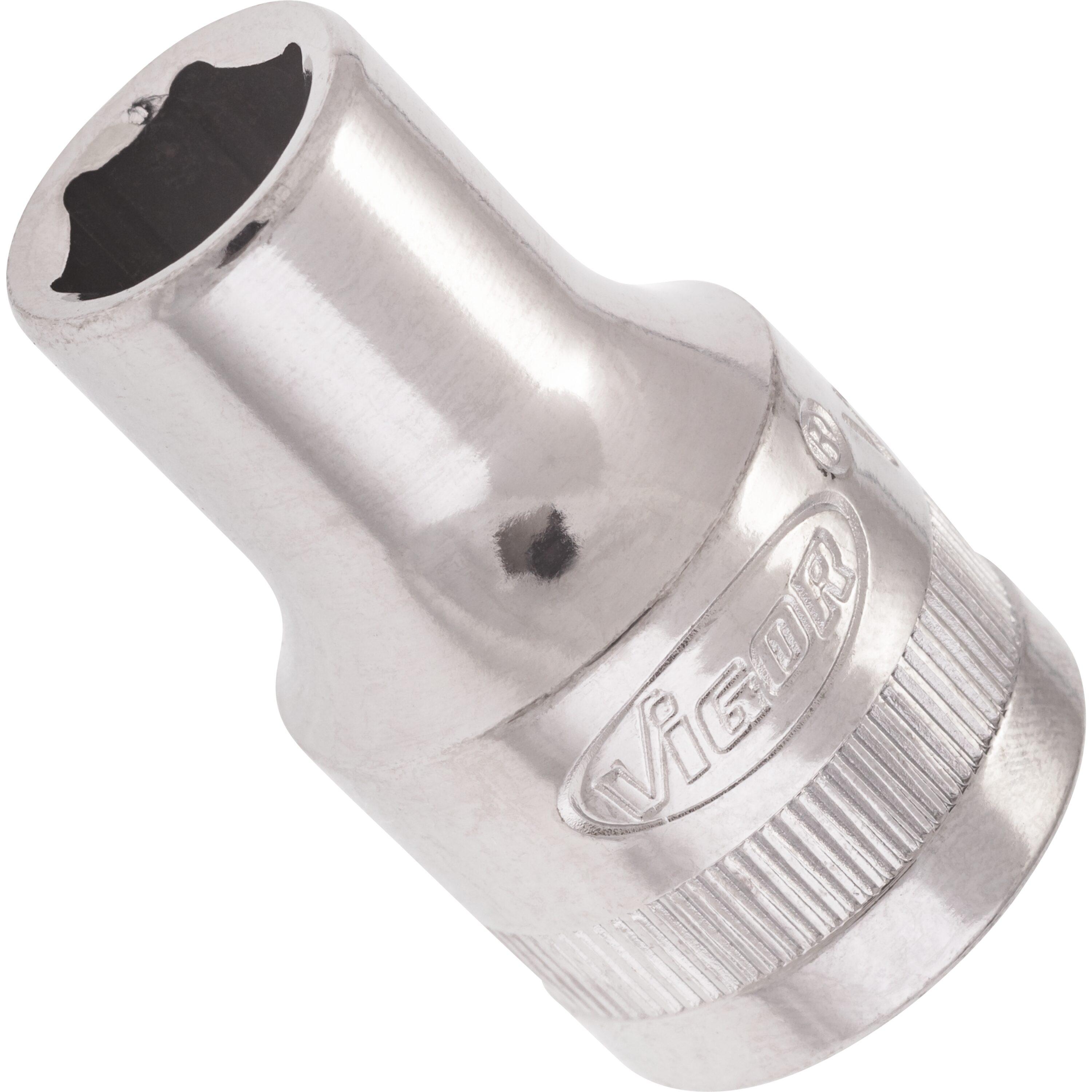Cheie tubulară VIGOR V2465N, prindere pătrată de 1/2 inch, profil hexagonal, deschidere de 10 mm
