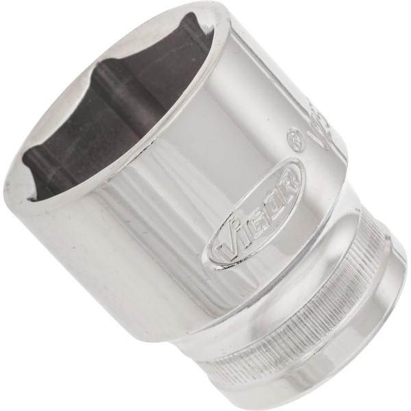 Cheie tubulară VIGOR V2571N, prindere pătrată 1/2 inch, profil hexagonal, deschidere 27 mm, lungime 42 mm