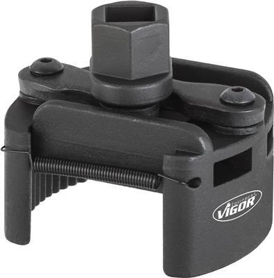 Cheie pentru filtru de ulei VIGOR V4413, diametru reglabil 60-80 mm, antrenare de 21 mm, pătrat de 1/2 inch