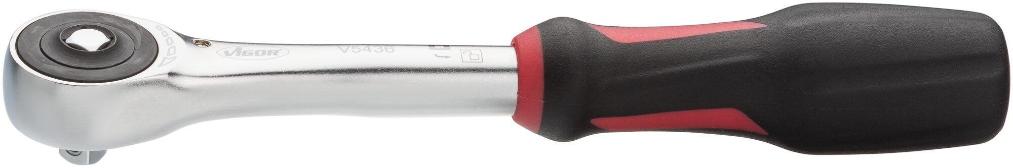 Cheie cu clichet VIGOR V5436, pătrat de antrenare 1/4 inch, lungime 176 mm