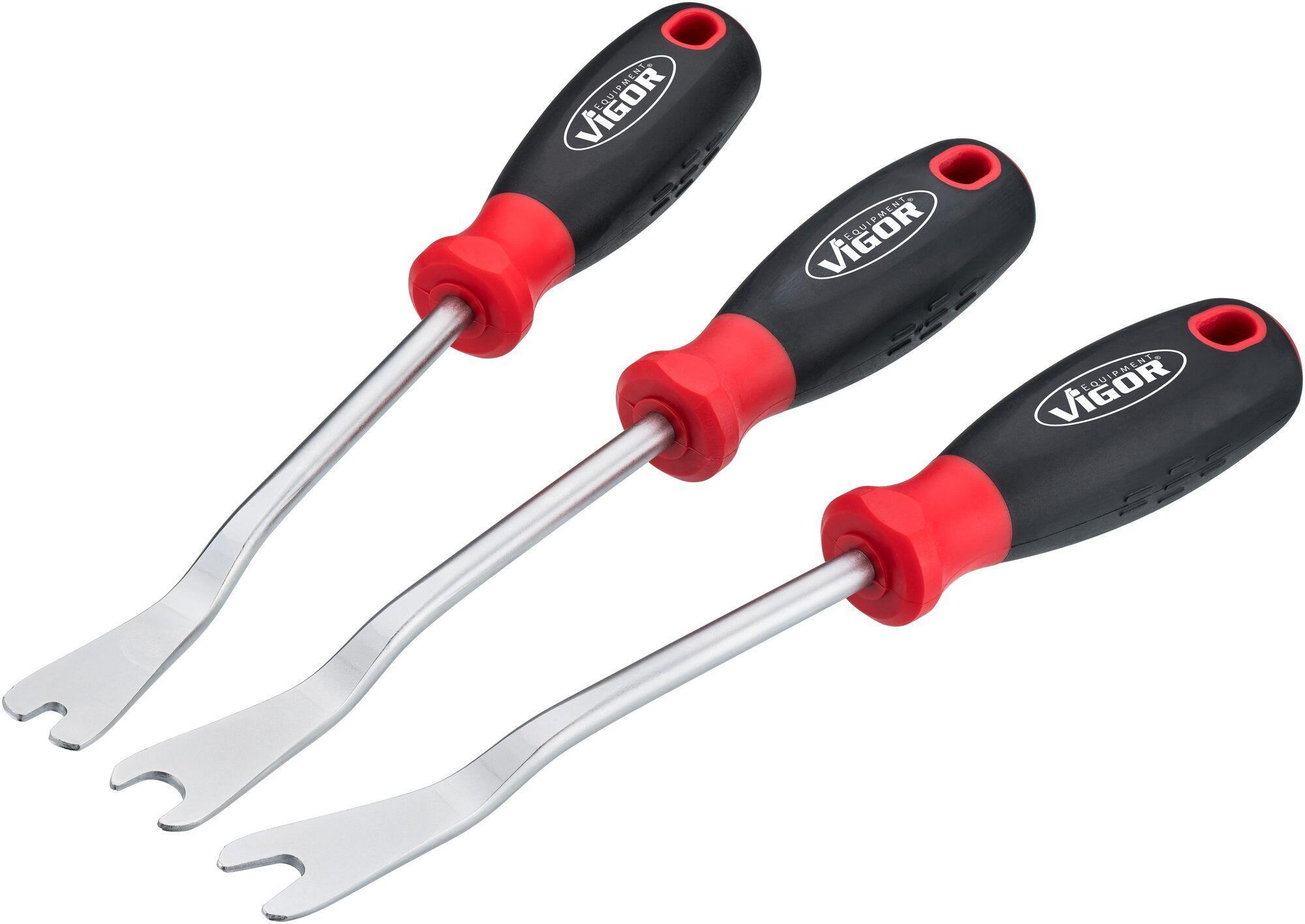 Set de 3 Leviere pentru Demontare Panouri Uși VIGOR V5885, 260 mm, Mâner din Cauciuc