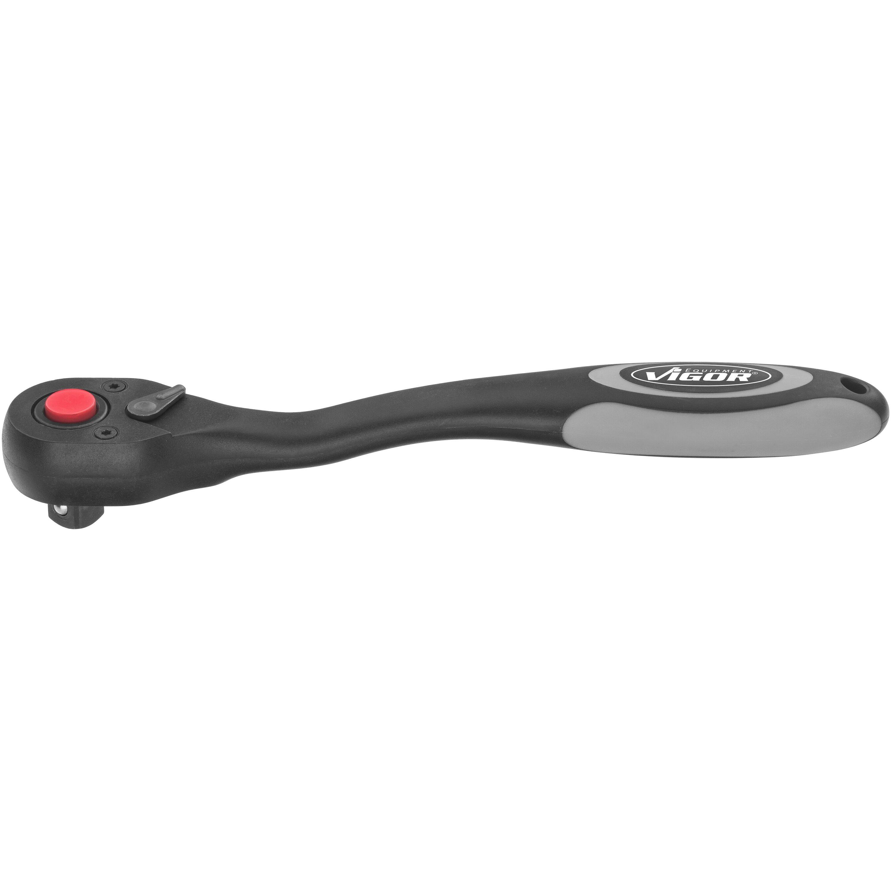 Cheie cu clichet reversibil VIGOR V6012, pătrat de 1/2 inch, 250 mm, acoperire din plastic