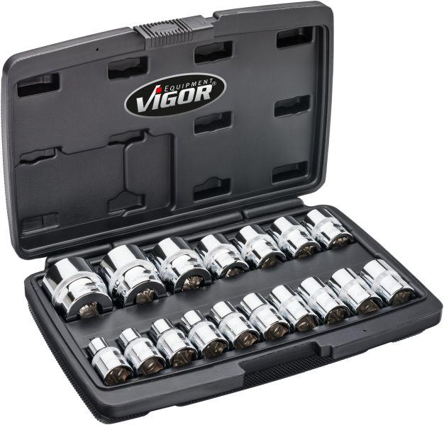 Set de Chei Tubulare VIGOR V7512/17 - 17 Piese