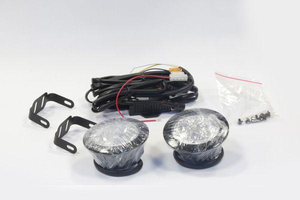 Set lumini de zi rotunde cu 4 LED-uri QWP WDT102